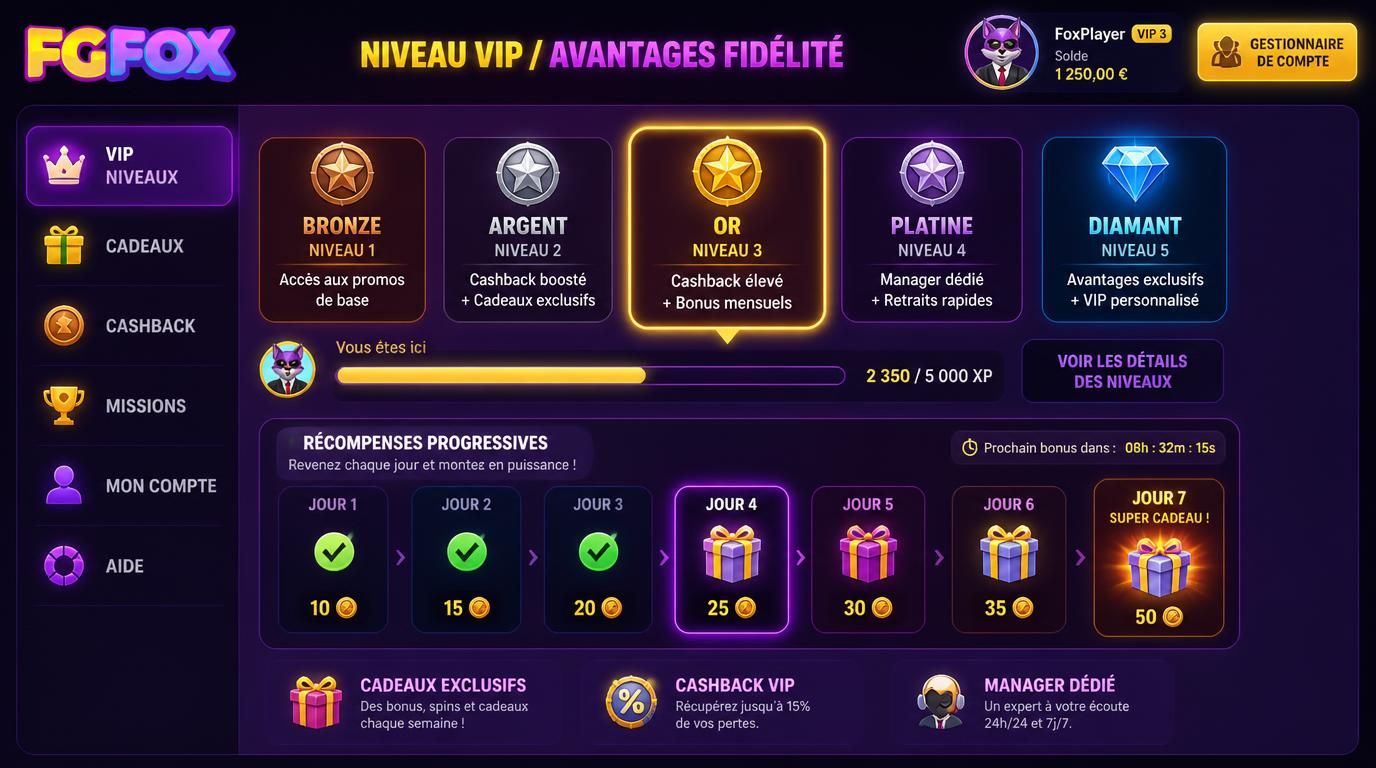 Ăvoluer dans le programme VIP avec petits dĂ©pĂŽts